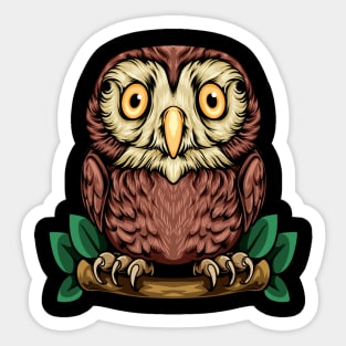 Drawing of an owl Sticker